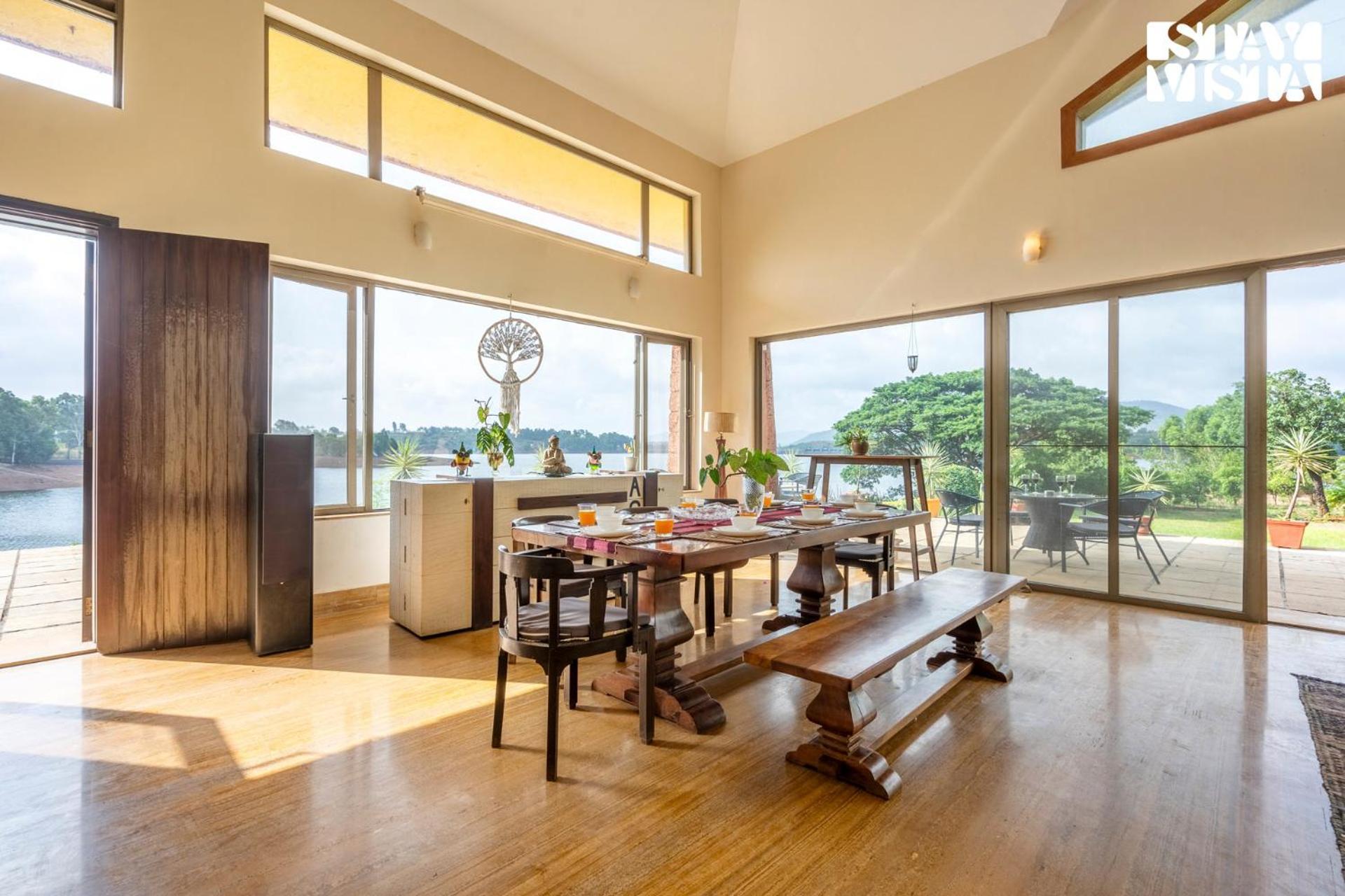Stayvista At Three Shores With Lake View & Alfresco Dining Khamshet ภายนอก รูปภาพ