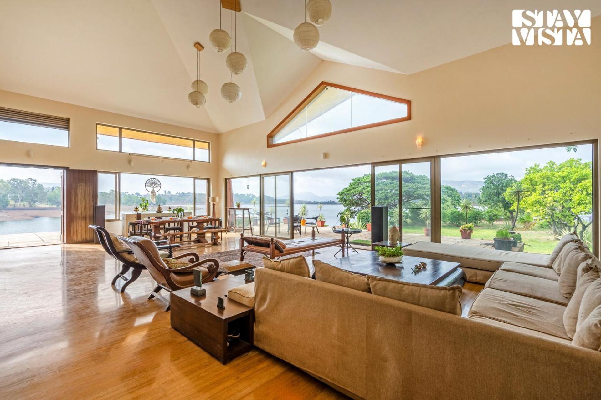 Stayvista At Three Shores With Lake View & Alfresco Dining Khamshet ภายนอก รูปภาพ